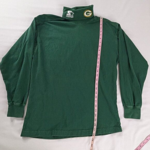 VTG Green Bay Packers Logo Embroidered Starter NFL Turtleneck Long Sleeve Shirt - Picture 3 of 6